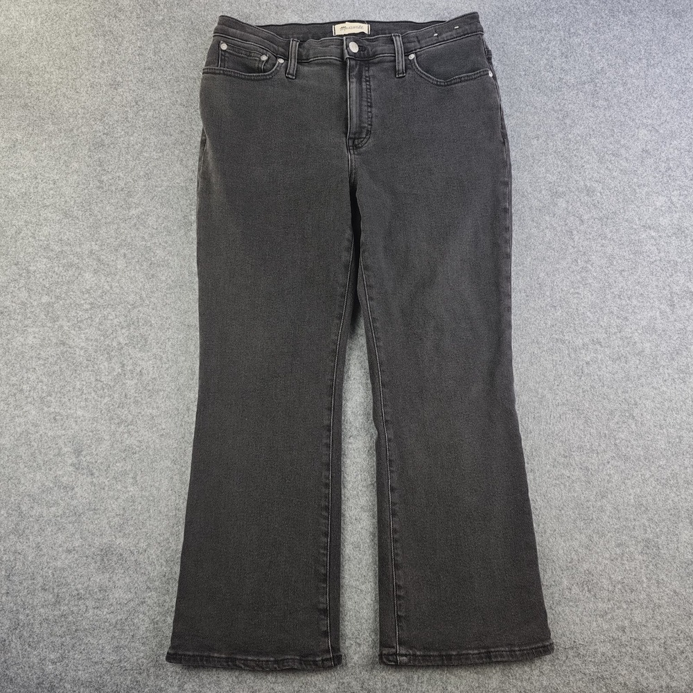 Madewell Mid Rise Kick Out Jeans Women's 31x26 Black Crop Denim